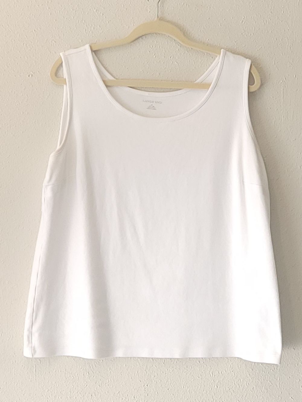 Lands' End Women's White Scoop Neck Tank Top Plus Size 1X